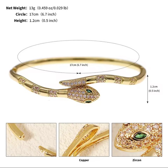 Serpenti Gold Snake Bracelet - Picture 6 of 14